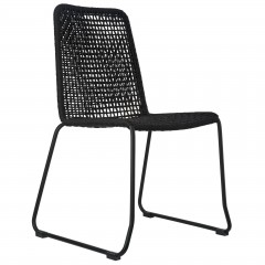 CHAIR ROPE WOVEN BLACK OUTDOOR 